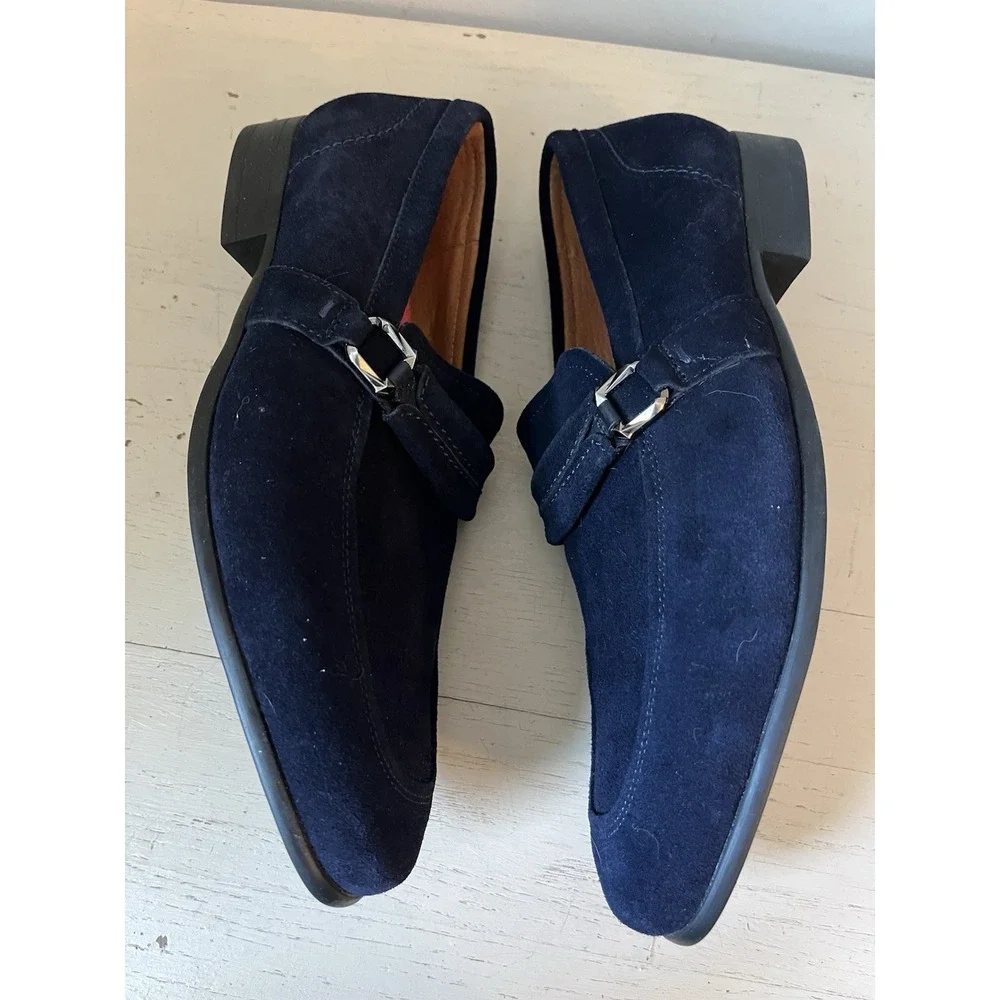 ETACY ADAMS Men's Quillan Size 8 Loafers Slip On Blue Leather Shoes 25525-415